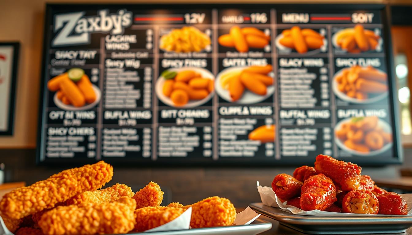zaxby's chicken fingers & buffalo wings menu